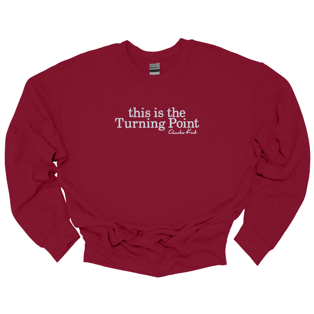 "this is the Turning Point" adult crewneck