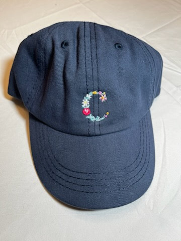 Youth Floral Letter Hat