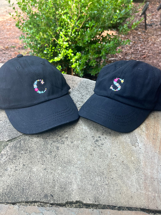 Youth Floral Letter Hat