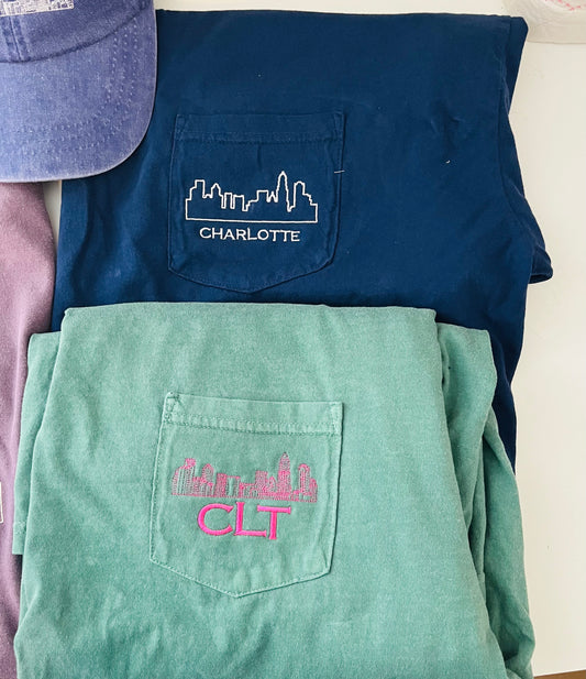 Charlotte Skyline Left Chest Crewneck Sweatshirt