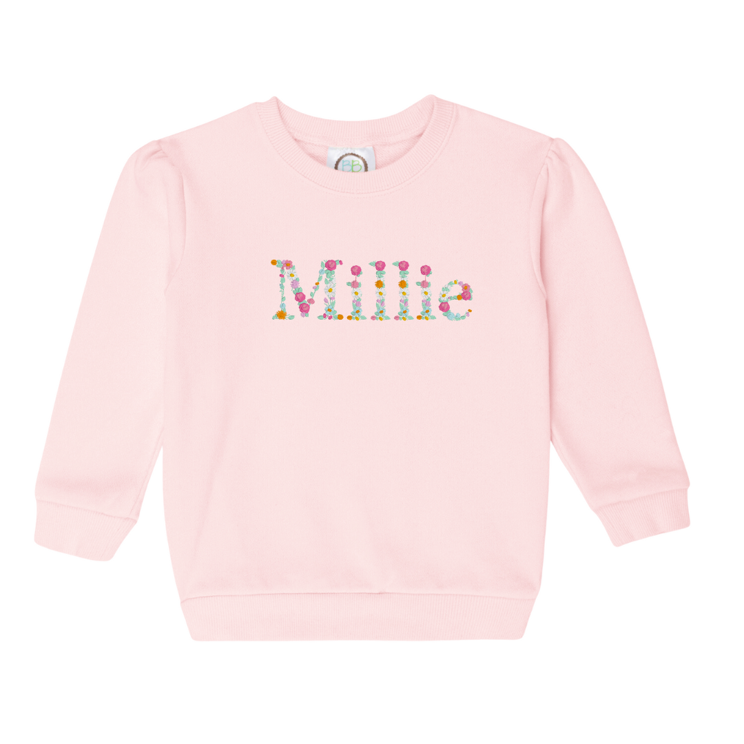 Floral Customizable Kids Sweatshirt